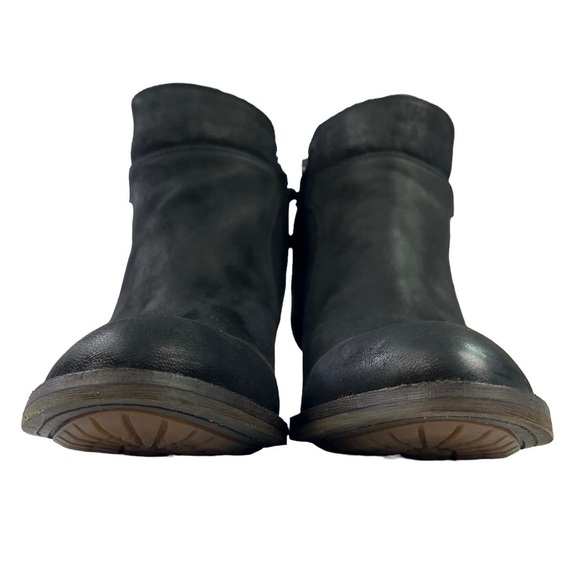 Sam Edelman Morgan Black Nubuck Leather Ankle Boots Stacked Block Heel Size 9.5‎ - Picture 10 of 14